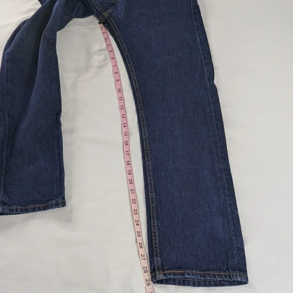 Levi's Retro Dark Wash Blue Denim 505 Straight Leg Jeans